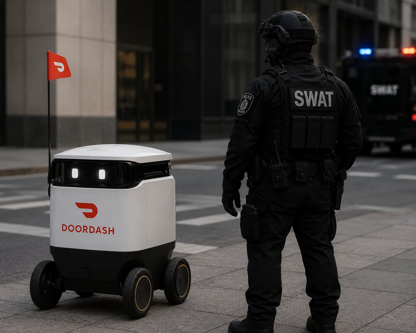 ¡Salí de ahí! Un robot que hace delivery se metió en el medio de un allanamiento