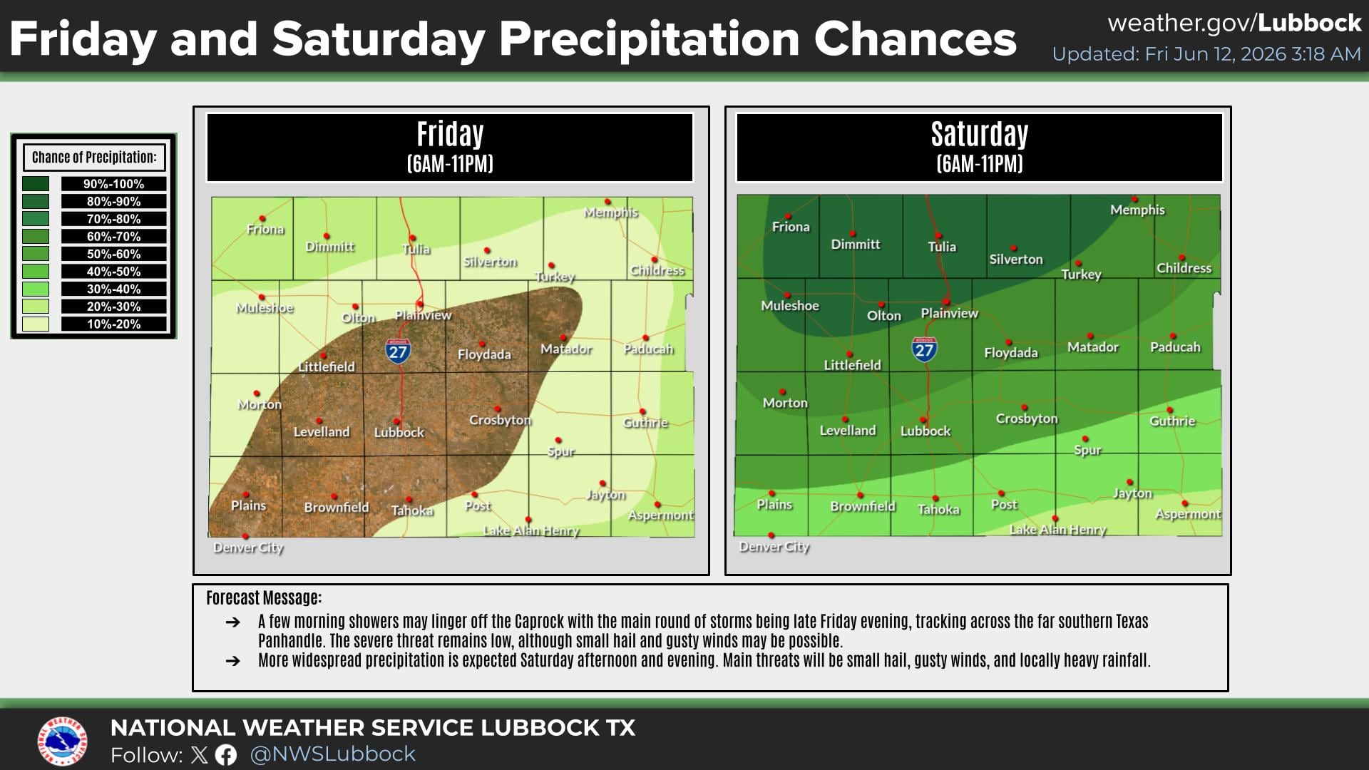 La oficina del NWS en Lubbock mantiene una vigilancia estricta en el oeste de Texas