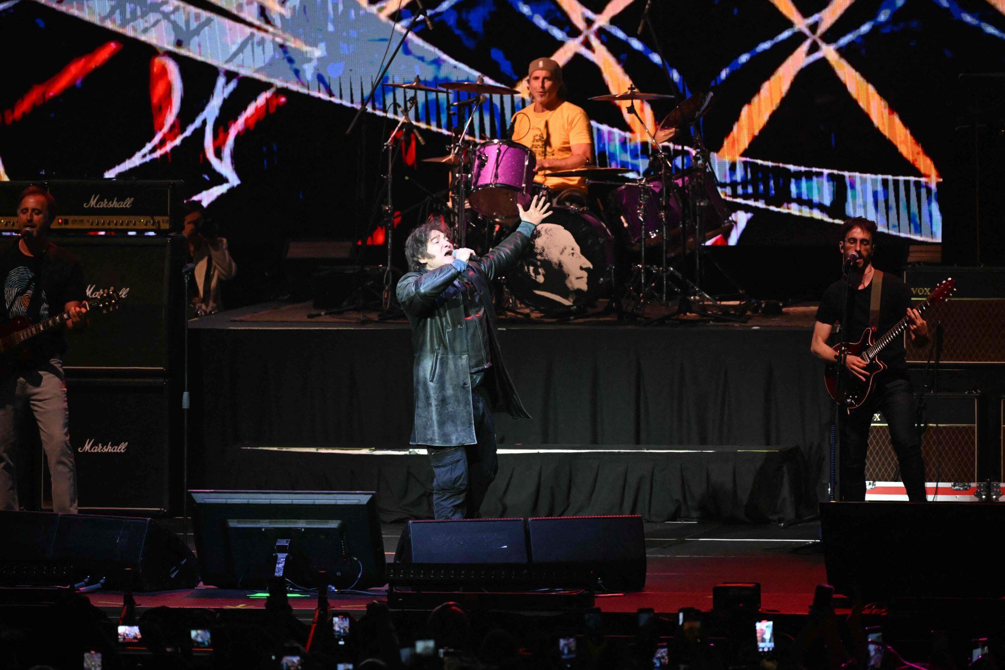 El presidente argentino. Javier Milei, dio un show en el Movistar Arena
