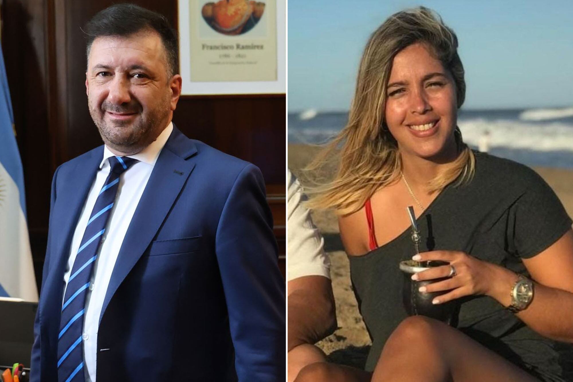 Edgardo Kueider y Iara Guinsel Costa, quien lo acompañaba en el vehículo con el que intentó cruzar el puente internacional que une la ciudad de Foz do Iguacu, en Brasil, con Ciudad del Este, en Paraguay.