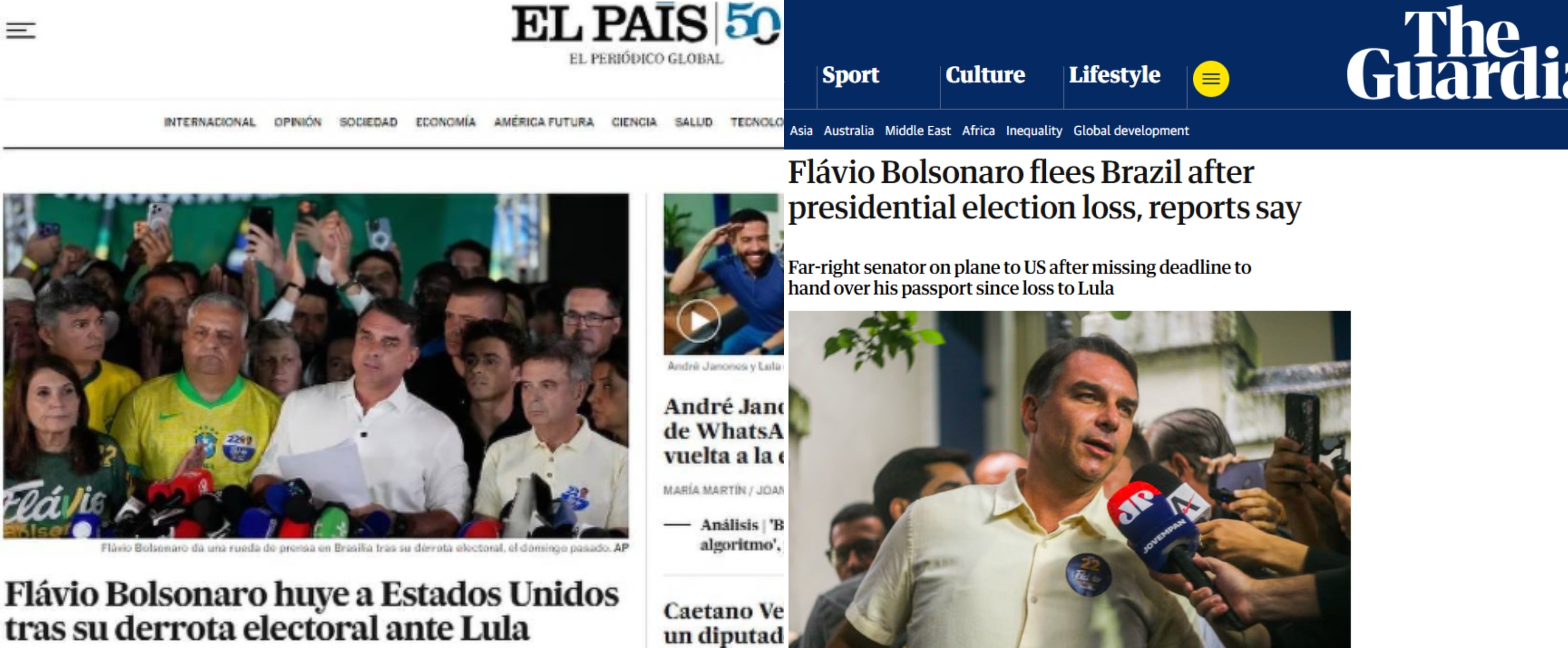 La reacción de los medios del mundo ante la salida de Bolsonaro de Brasil