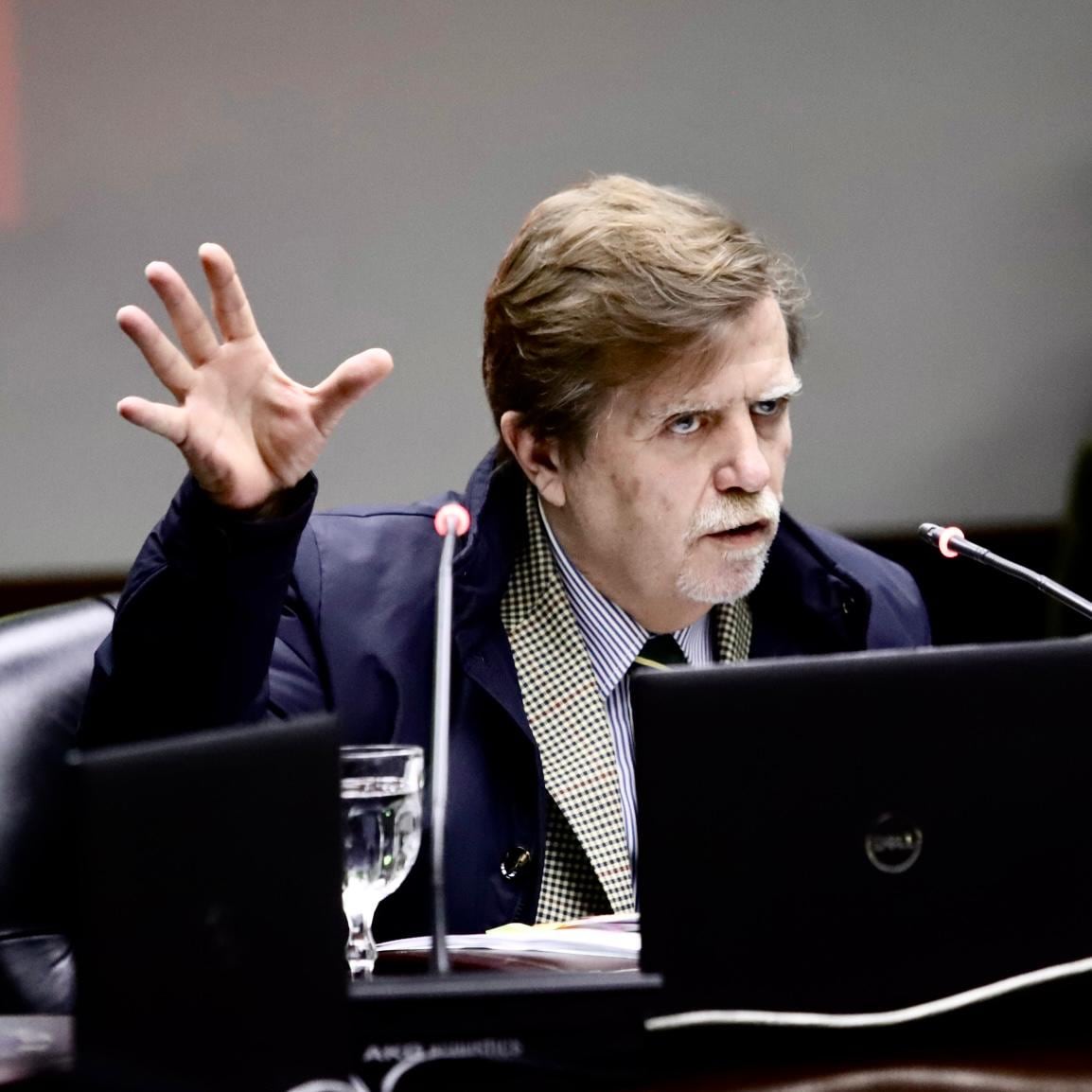 El juez Carlos Coggi, durante una audiencia en el Consejo de la Magistratura