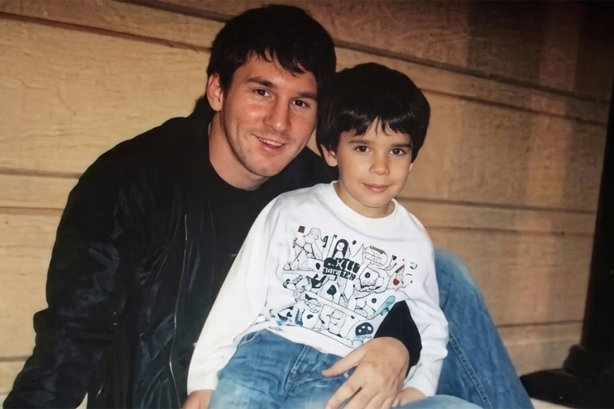 Messi junto al joven arquero Joan García