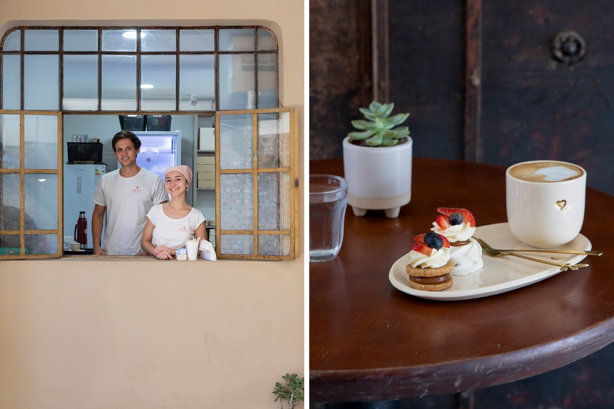 Aunque ofrecen delicias para llevar, la magia Le Petit está en sentarse en sus mesas.