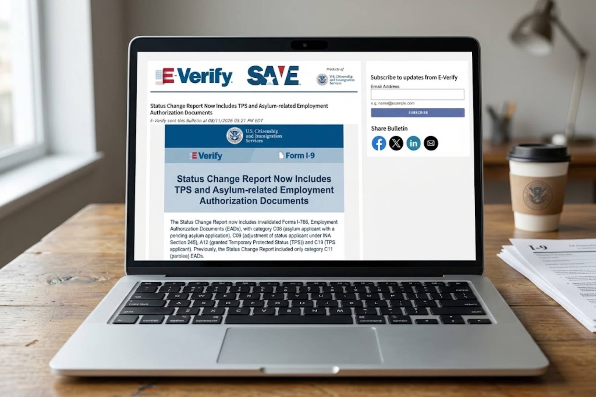 Al completar o actualizar la verificación en E-Verify, se debe registrar la fecha de expiración