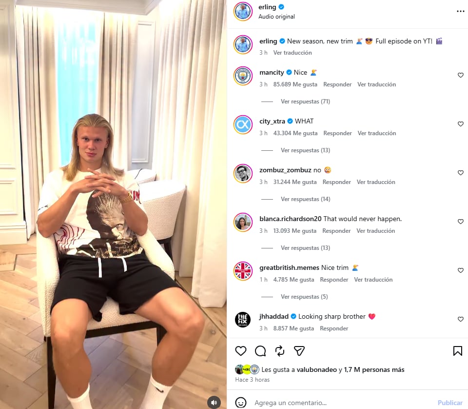 El radical cambio de look de Erling Haaland