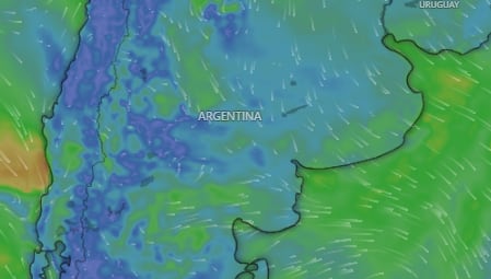 Mapa de Argentina con alertas meteorológicas en colores rojo, naranja y amarillo por lluvias y nevadas