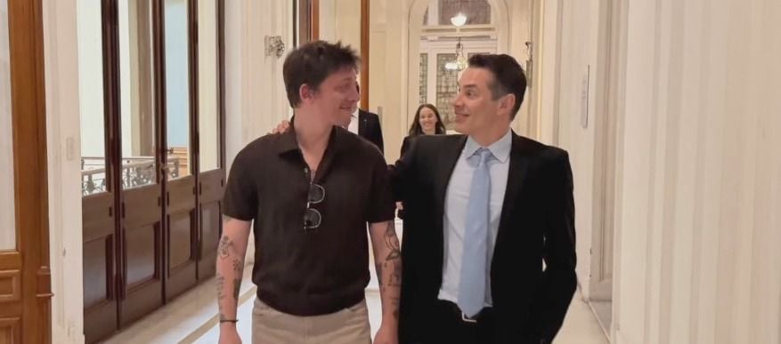 Santiago Caputo con Sebastián Amerio