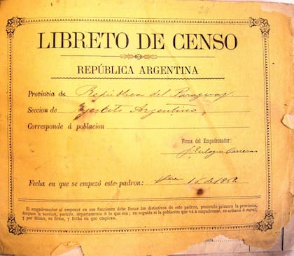 Portada de una de las cédulas censales de 1869 que se conservan en el Archivo General de la Nación