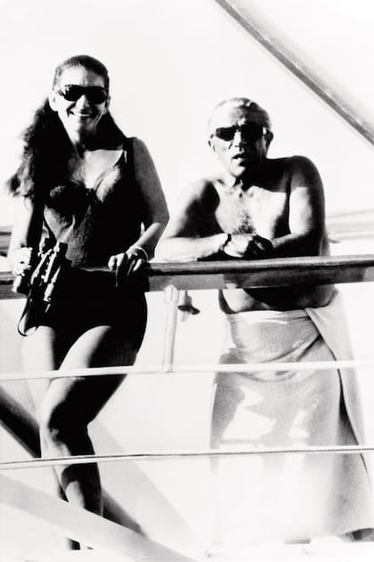 A bordo del barco Christina, llamado así por la hija de Aristóteles.