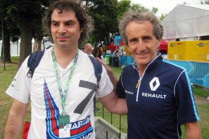 Sebastián con Alain Prost.