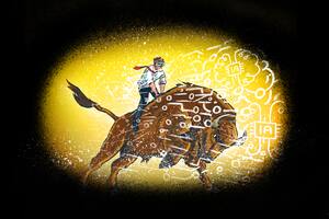 A diferencia de otros animales, cuando el bisonte percibe indicios de una tormenta de nieve, no intenta esquivar o resguardarse del temporal, sino que se dirige derecho hacia el centro de la tempestad