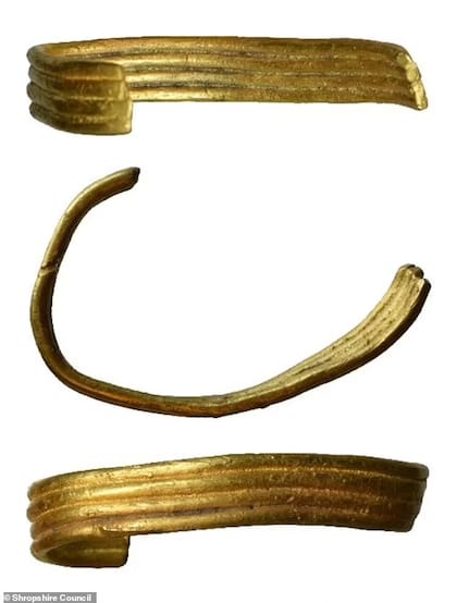 A fines del año pasado, se encontró un anillo penanular de oro del siglo VII en Shropshire