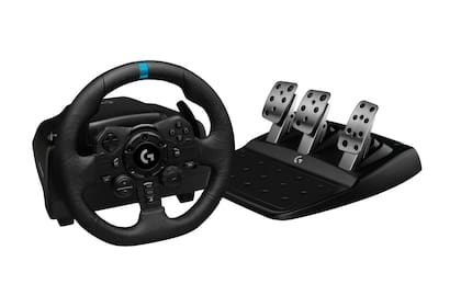 A fondo. El volante Logitech G923 viene con Trueforce, una tecnología que le permite a los jugadores sentir el ruido del motor, la interacción con los neumáticos y el terreno que pisan. Para, PS, Xbox y PC ($65.999).