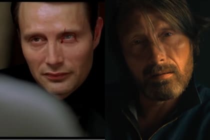 A la derecha el actor en una escena de la película; a la izquierda en el tráiler de su último trabajo, Dust Bunny