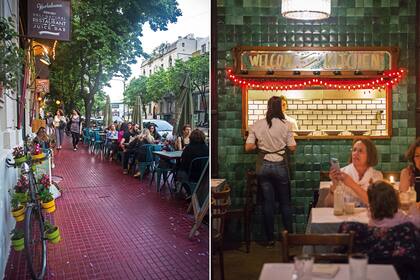 A la derecha, una ventana interna conecta el salón de Hierbabuena con su cocina.