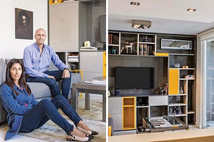 A la izq., el arq. Federico Vicente y la decoradora Valeria Barrios. A la der., un añoso jazmín (única planta que se conservó) formando una pérgola que perfuma la llegada