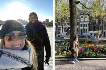 A la izquierda, con Allan, su pareja y a quien conoció por Tinder. "Nos amamos y nos divertimos mucho juntos. Nos apoyamos mutuamente en nuestros caminos personales".