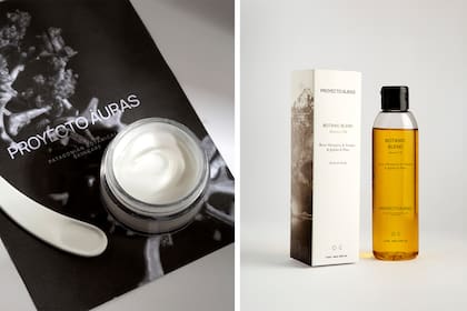 A la izquierda, el Zampa Eye Cream con Manzanilla, Cola de Caballo & Ceramidas. De textura suave, revitaliza y rejuvenece. El botanic blend es un aceite corporal de ducha que previene la sequedad y preserva la barrera natural de la piel.