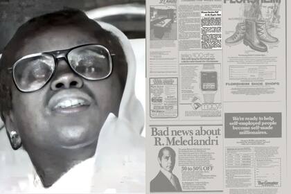 A la izquierda Elvita Adams, la protagonista de esta historia; a la derecha, la portada donde se dio a conocer la noticia