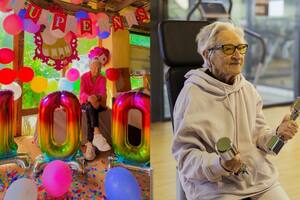A los 100 años, Iñaxi capturó la atención de las redes sociales gracias a los entrenamientos que realiza diariamente en el gimnasio (IG @inaxi.lasa)