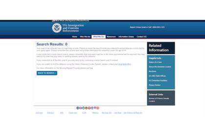 A mediados de julio, Fernando no aparecía en el Sistema de localización de detenidos en línea del ICE