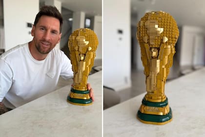 A meses del Mundial 2026, Messi posó junto a la Copa hecha de LEGO