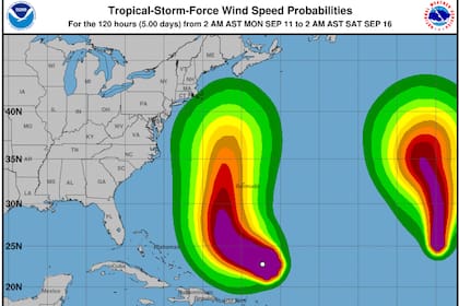 A partir de los monitoreos preliminares, se espera que el huracán bordee la costa este de Estados Unidos hacia el norte