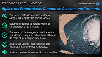 A pesar de que lo ideal es hacer las cosas con tiempo, la NOAA explicó cómo actuar ante la llegada inminente de la tormenta