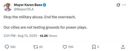 A principios de junio, la alcaldesa se enfrentó al despliegue de marines y la Guardia Nacional por las protestas ocurridas en la ciudad contra las redadas del ICE