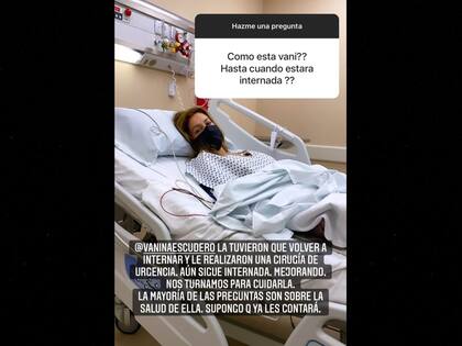 A través de Instagram, Silvina Escudero contó que su hermana se encuentra recuperándose