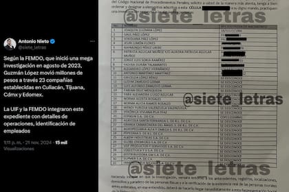 A través de su hijo Joaquín Guzmán López, la FGR ha descubierto un complejo esquema de lavado de dinero que involucra a empresas en diversas ciudades de México, como Culiacán, Tijuana y CDMX