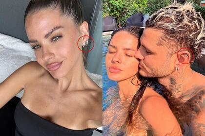 A través de sus publicaciones en las redes, Suárez e Icardi dejaron entrever que tienen el mismo arito en forma de herradura (Foto: Instagram @sangrejaposa / @mauroicardi)