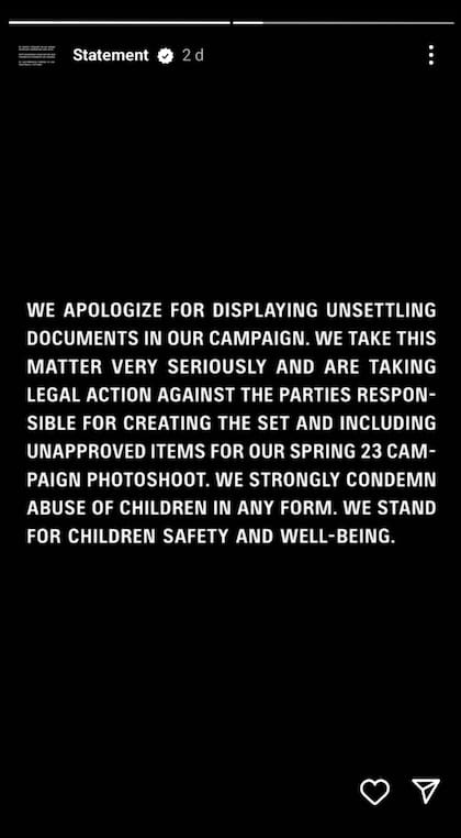 A través de sus redes sociales, Balenciaga se disculpó por su más reciente campaña publicitaria