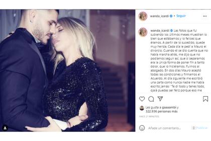 A través de un posteo en su cuenta de Instagram, Wanda Nara reveló qué le dijo Mauro Icardi para reconquistarla