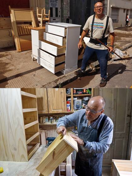 A una semana de las inundaciones, Sergio Rosemblat trabaja en su mueblería para entregar los pedidos que ya le hicieron algunos de sus clientes