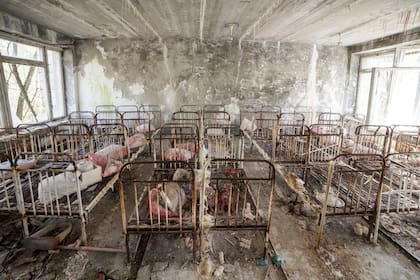 Una guardería abandonada en la zona de exclusión en los alrededores de Chernobyl