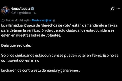 Abbott afirma que solo ciudadanos pueden votar y que eso es “ley”