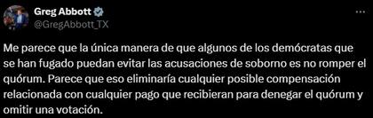 Abbott apuntó contra los legisladores en fuga