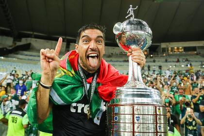 Abel Ferreira, festejando el bicampeonato de América en la Copa Libertadores 2021