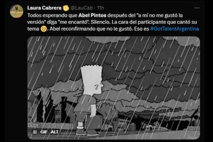 Abel Pintos se volvió viral por la devolución a un participante (Captura Twitter)