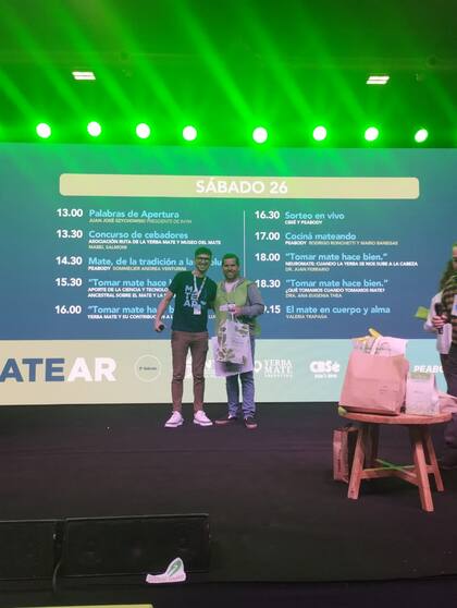 Aber Fernández, ganador del concurso de cebadores de mates de Matear 2023