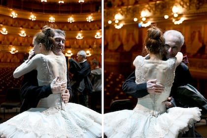 Abrazos, miradas y soporte de dos hombres clave de la danza argentina: Julio Bocca y Raúl Candal