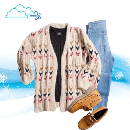 Abrigado y relajado, he aquí un look perfecto para el fin de semana