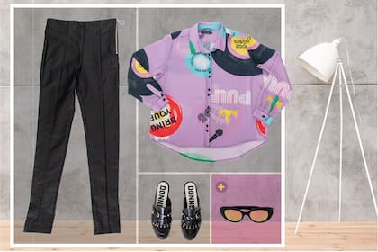 ¿Aburrida en estos días en casa? Ponele color con una buena estampa, como la de esta camisa de gasa, y combinala con unas leggins de cuero