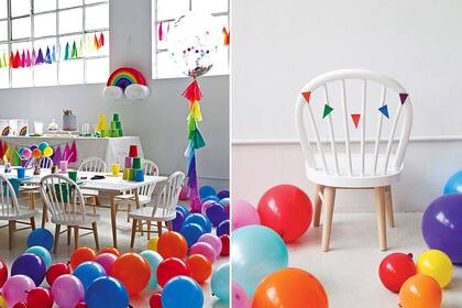 Para darles un toque alegre a las sillas, los banderines en el respaldo no fallan