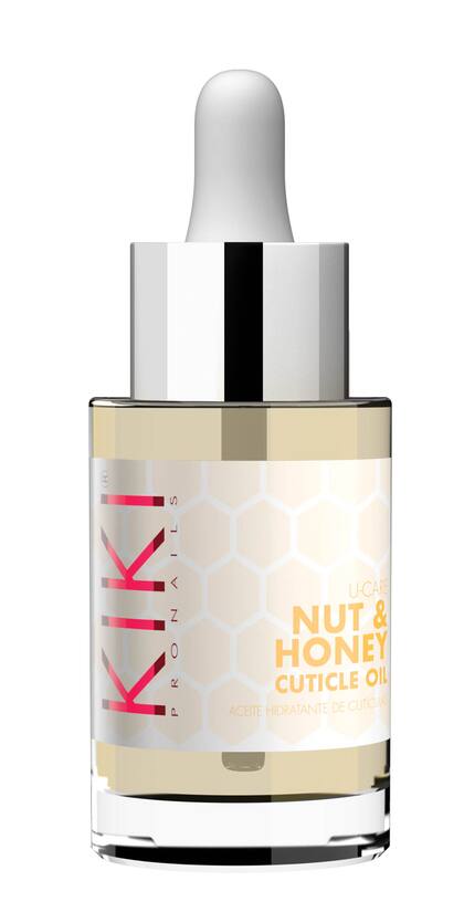 Aceite hidratante de cutículas con miel (kiki, $1125).