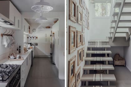 Acompañando el recorrido de la escalera, una multitud de marcos (Paul French Gallery) con fotos familiares.