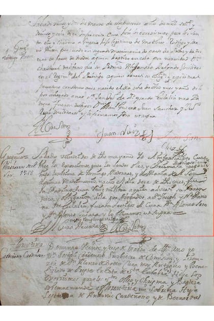 Acta de bautismo de la madre del Libertador, doña Gregoria Matorras del Ser, el 22
de marzo de 1738