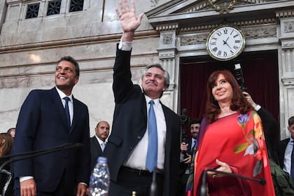 Acto de apertura de año de la Asamblea legislativa 2020. Sergio Massa, Alberto Fernández, Cristina Fernández de Kirchner y Claudia Ledesma Abdala